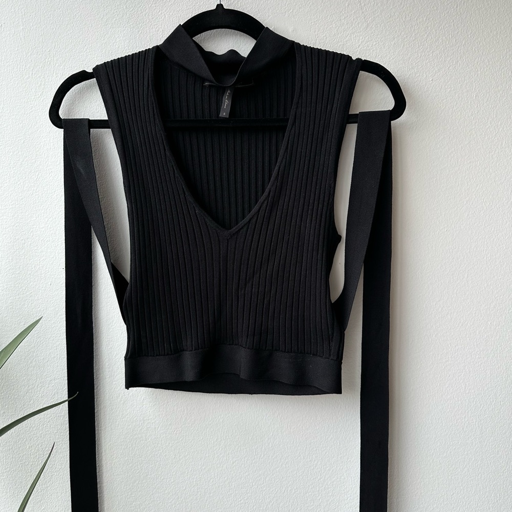 BCBG black wrap top